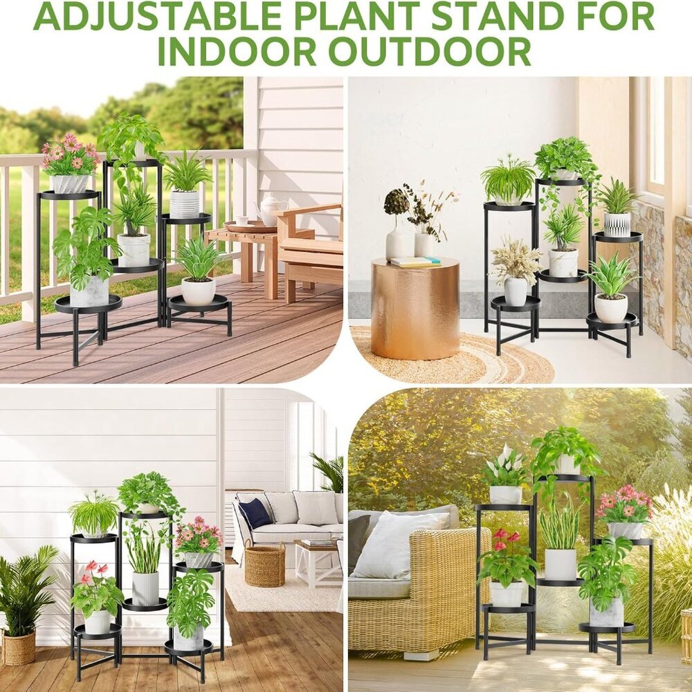 6 Tier Large Plant Stand Indoor with 10 Inch Wide Tray